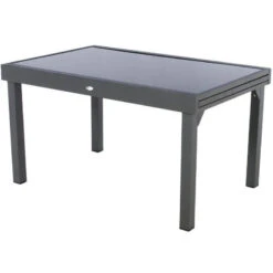 Table Rectangulaire Ext. Verre Piazza 10 P. Graphite Hespéride -Plein air Deco table piazza extensible 10 personnes anthracite graphite hesperide 1