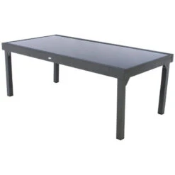 Table Rectangulaire Ext. Verre Piazza 12 P. Graphite Hespéride -Plein air Deco table piazza extensible 12 personnes hesperide anthracite graphite 2