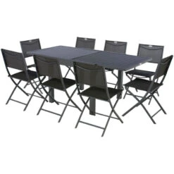 Table Rectangulaire Extensible Piazza 8 P. Graphite Hespéride -Plein air Deco table rectangulaire extensible piazza 8 personnes graphite hesperide 5