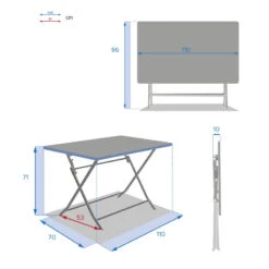 Table Rectangulaire Pliante Greensboro 4p Graphite Hespéride -Plein air Deco table rectangulaire greensboro 110x70cm graphite hesperide 5