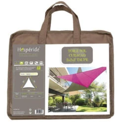 Toile Solaire 2x2x2m Curacao Taupe Hespéride -Plein air Deco toile solaire 2x2x2m luxe hesperide curacao taupe 2