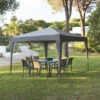 Tonnelle Pliante Carrée Hespéride 3x3m Easy Up Gris Ardoise -Plein air Deco tonnelle pliante hesperide 3x3m easy up gris ardoise