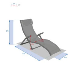 Transat 2 Positions Ardoise / Quartz Decima Hespéride -Plein air Deco transat 2 positions ardoise quartz decima hesperide 7