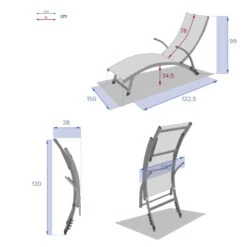 Transat Samba Pliable Et Empilable Grenade Hespéride -Plein air Deco transat samba pliable et empilable grenade hesperide 3