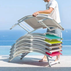 Transat Samba Pliable Et Empilable Gris Ardoise Hespéride -Plein air Deco transat samba pliable et empilable gris ardoise hesperide 8